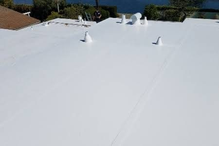 White TPO membrane roof with vents